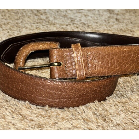 RALPH LAUREN BROWN LEATHER BELT 34" Capsule Normcore Minimalist Classic Corpcor - Picture 1 of 7